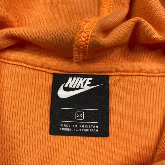 Nike Hoodie Adult Size 2X Orange Center Swoosh Retro Drawstring Pullover G33 - Picture 5 of 9